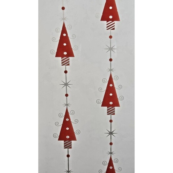 Ceramic Red & White Christmas Tree Trivet Serving Platter Square 10.5" - Picture 2 of 5